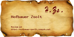 Hofbauer Zsolt névjegykártya